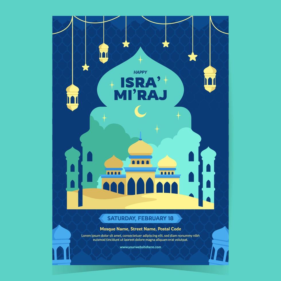 Isra Mi'raj Poster Template vector