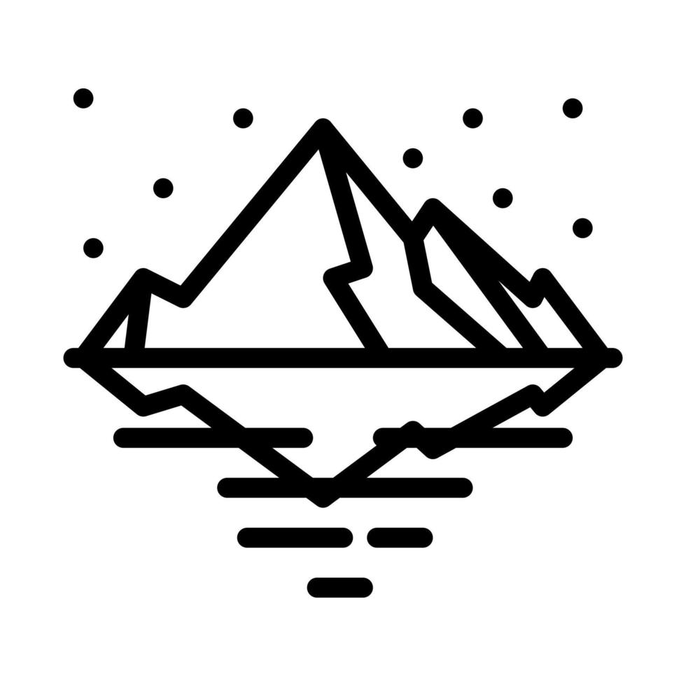 Ice berg icon with outline style vector, winter icon, mountain, frozen sea, nature vector