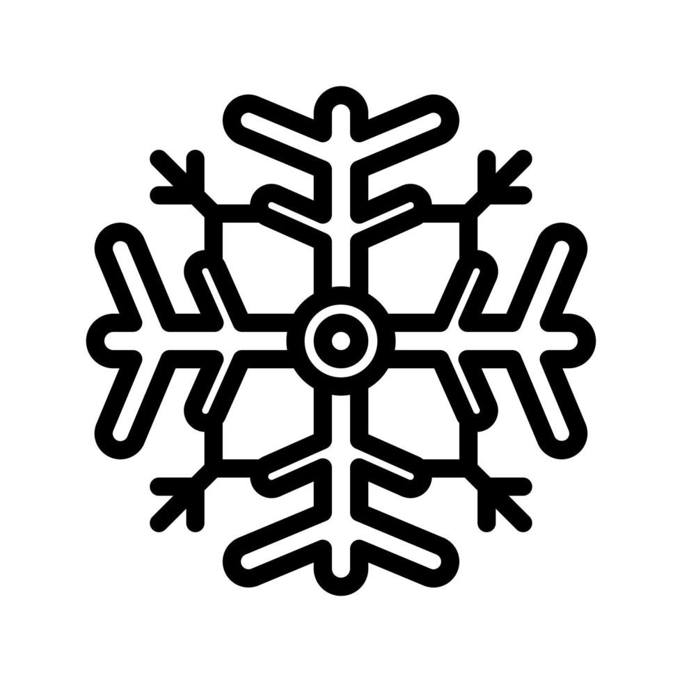 Snowflake icon with outline style vector, snow icon, winter icon vector