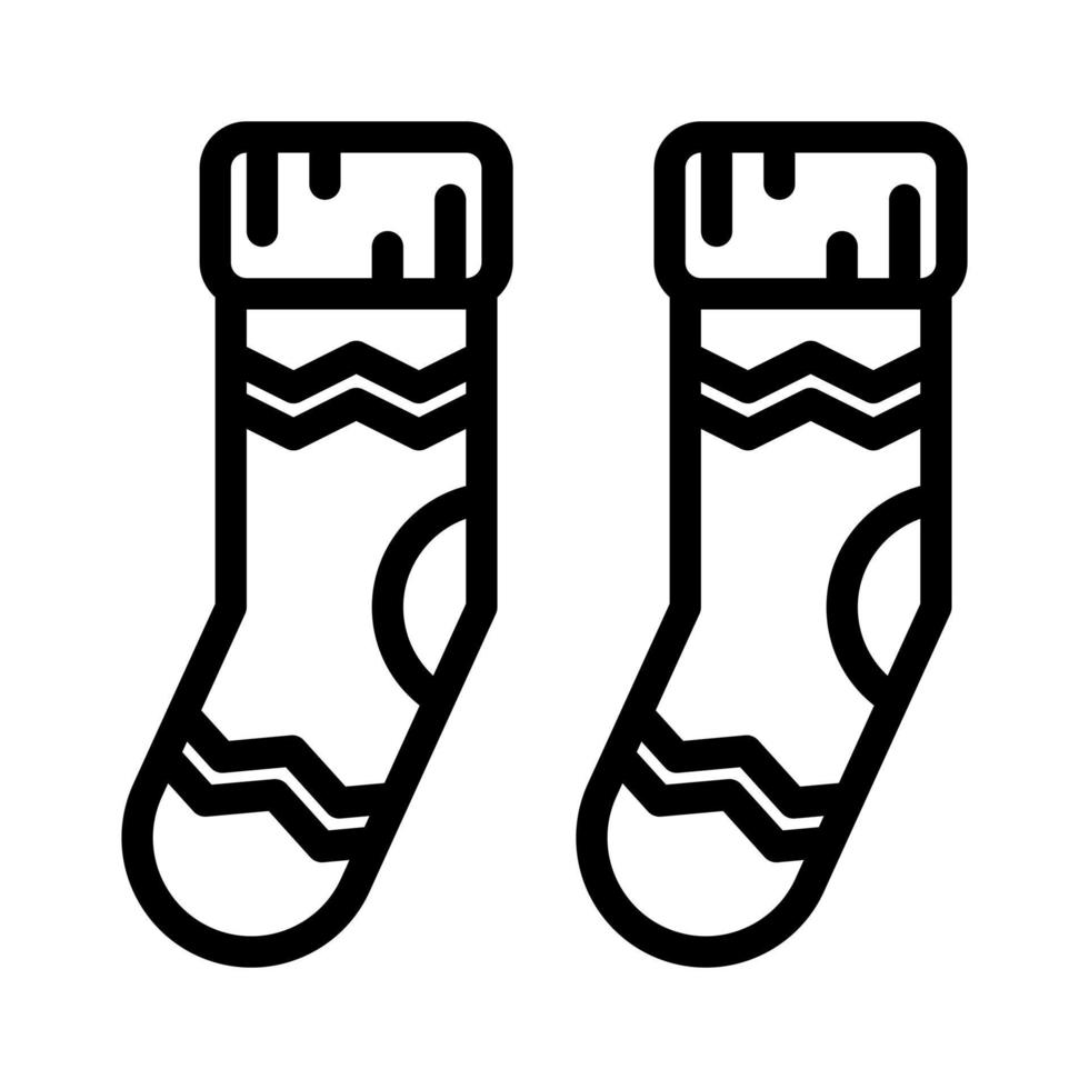 socks icon wit outline style vector, winter clothes icon vector