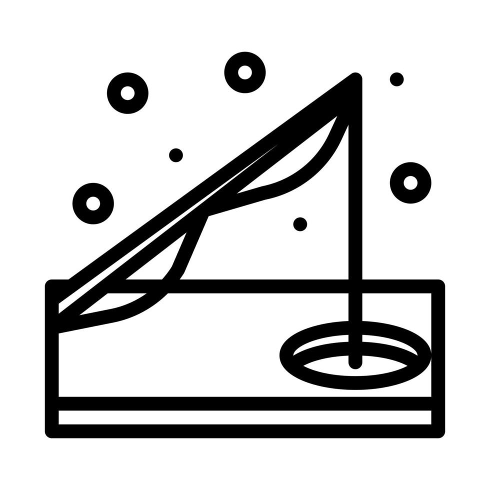 Ice fishing icon with outline style vector, winter icon, fishing icon vector