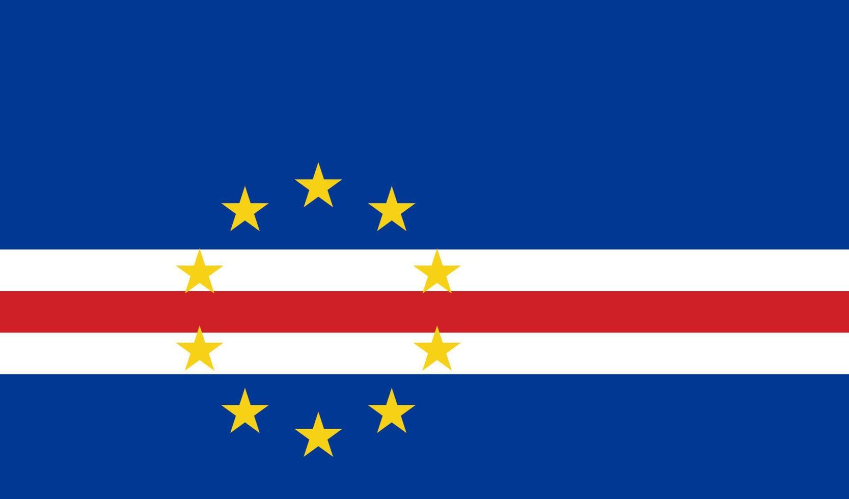 Cabo Verde flag simple illustration for independence day or election vector