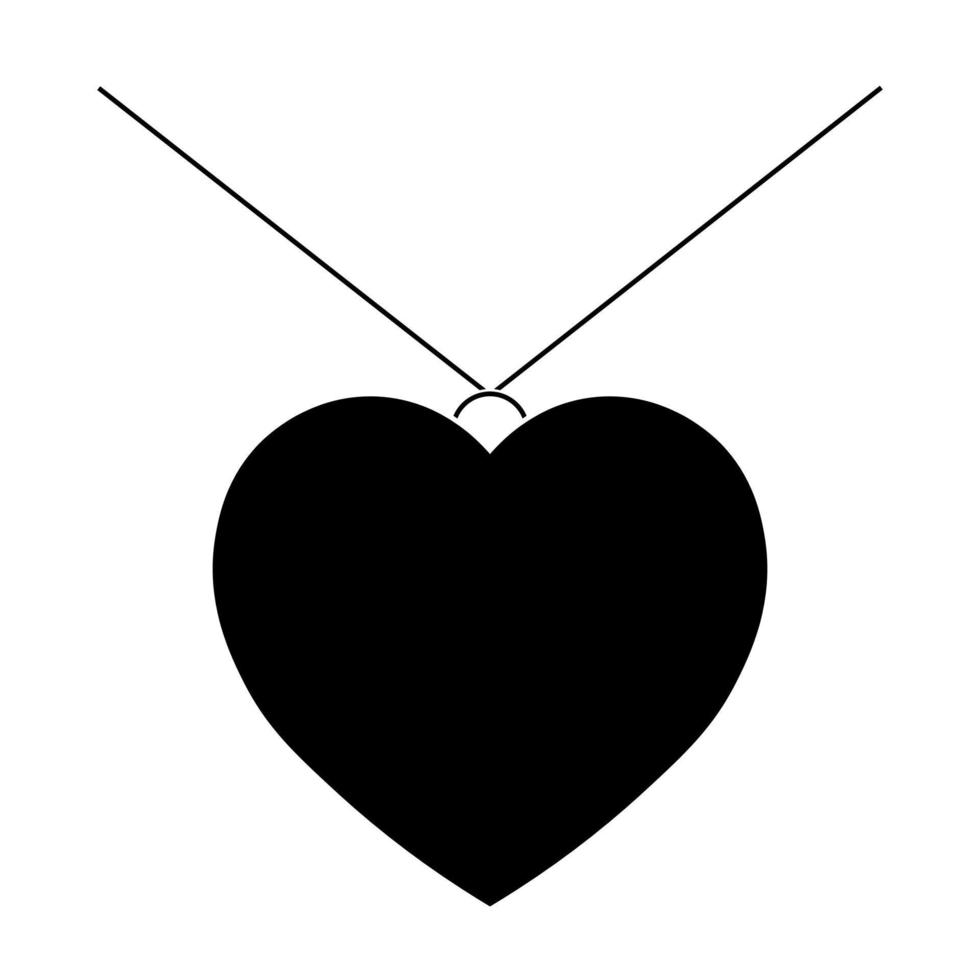 Simple illustration of pendant, chainlet icon for St. Valentines Day vector