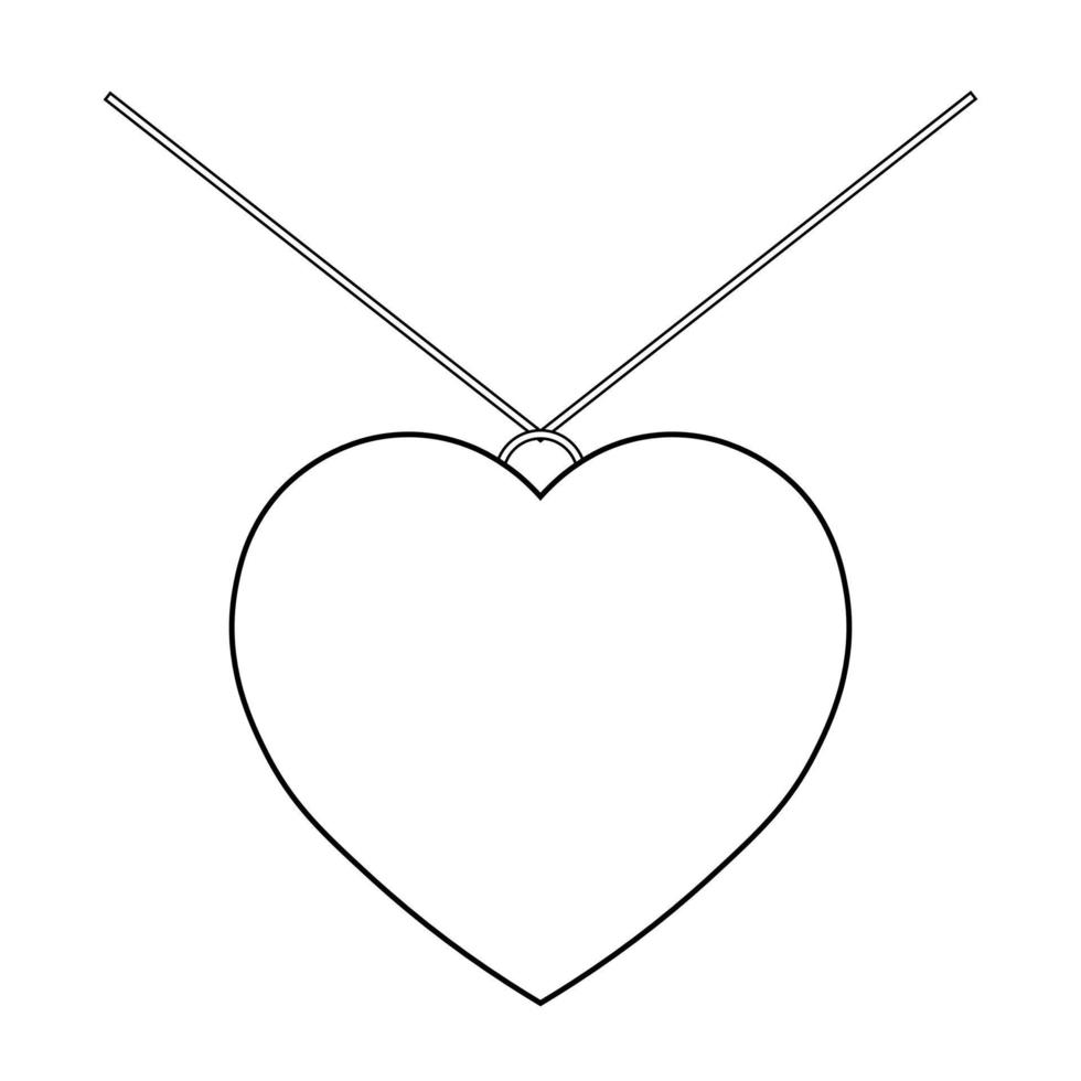 Simple illustration of pendant, chainlet icon for St. Valentines Day vector