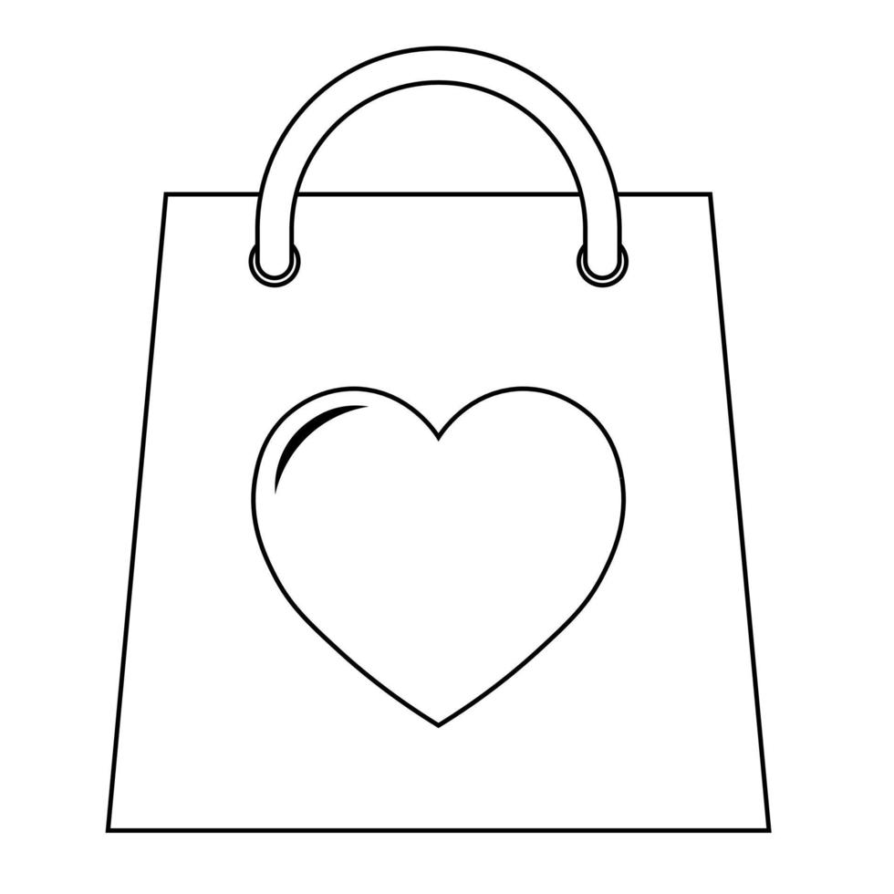Simple illustration of package with heart icon for St. Valentines Day vector