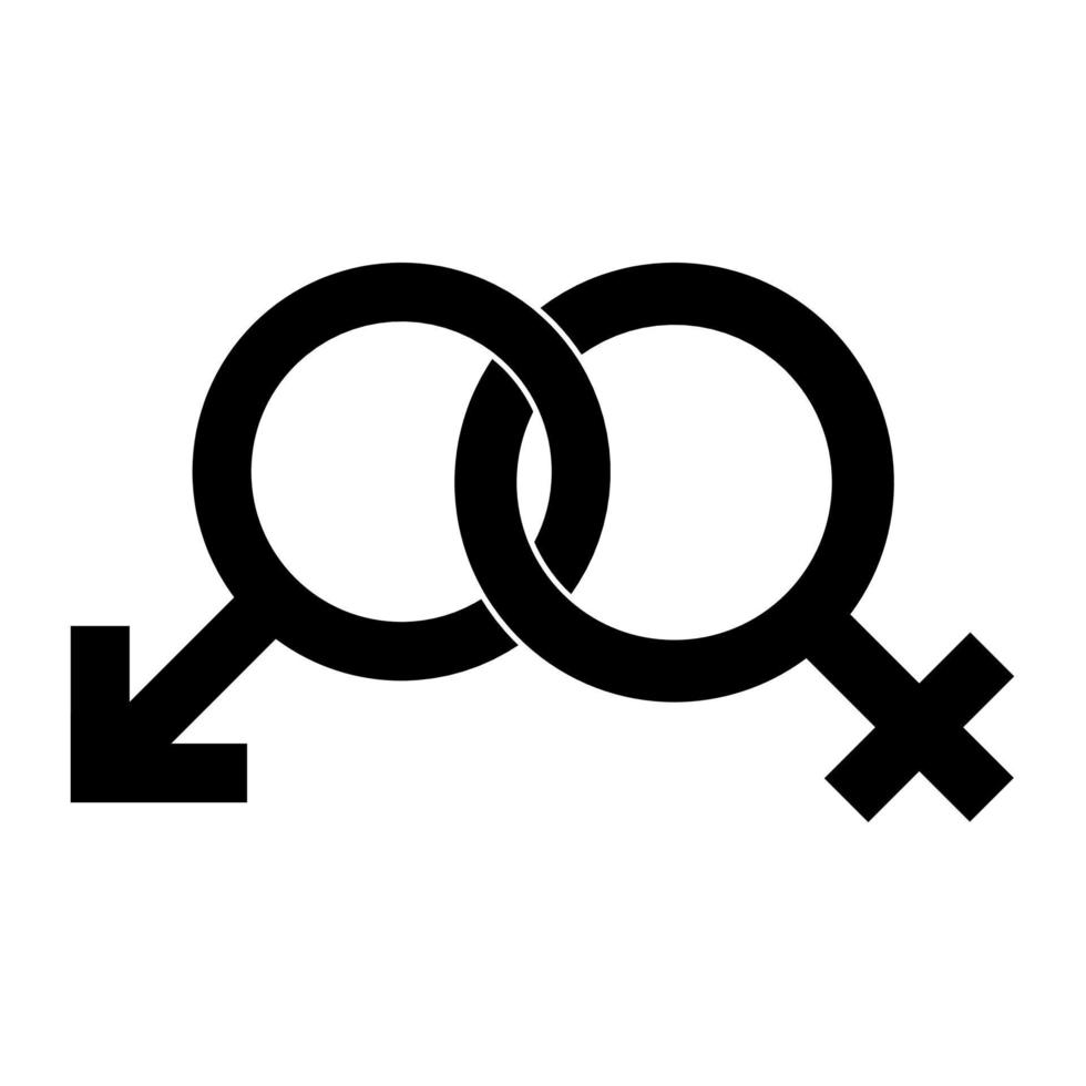 Ilustración simple del concepto de símbolo de marte y venus de símbolos de género vector