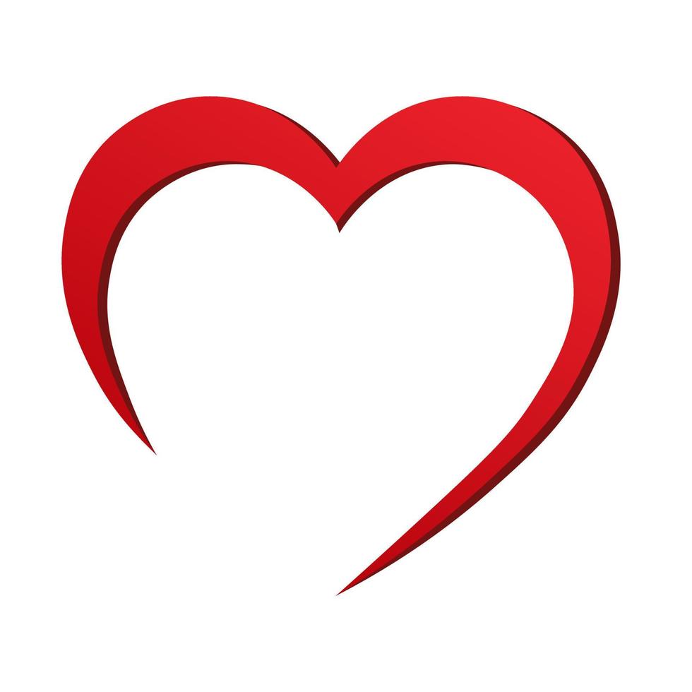 Simple illustration of red heart icon for St. Valentines Day vector