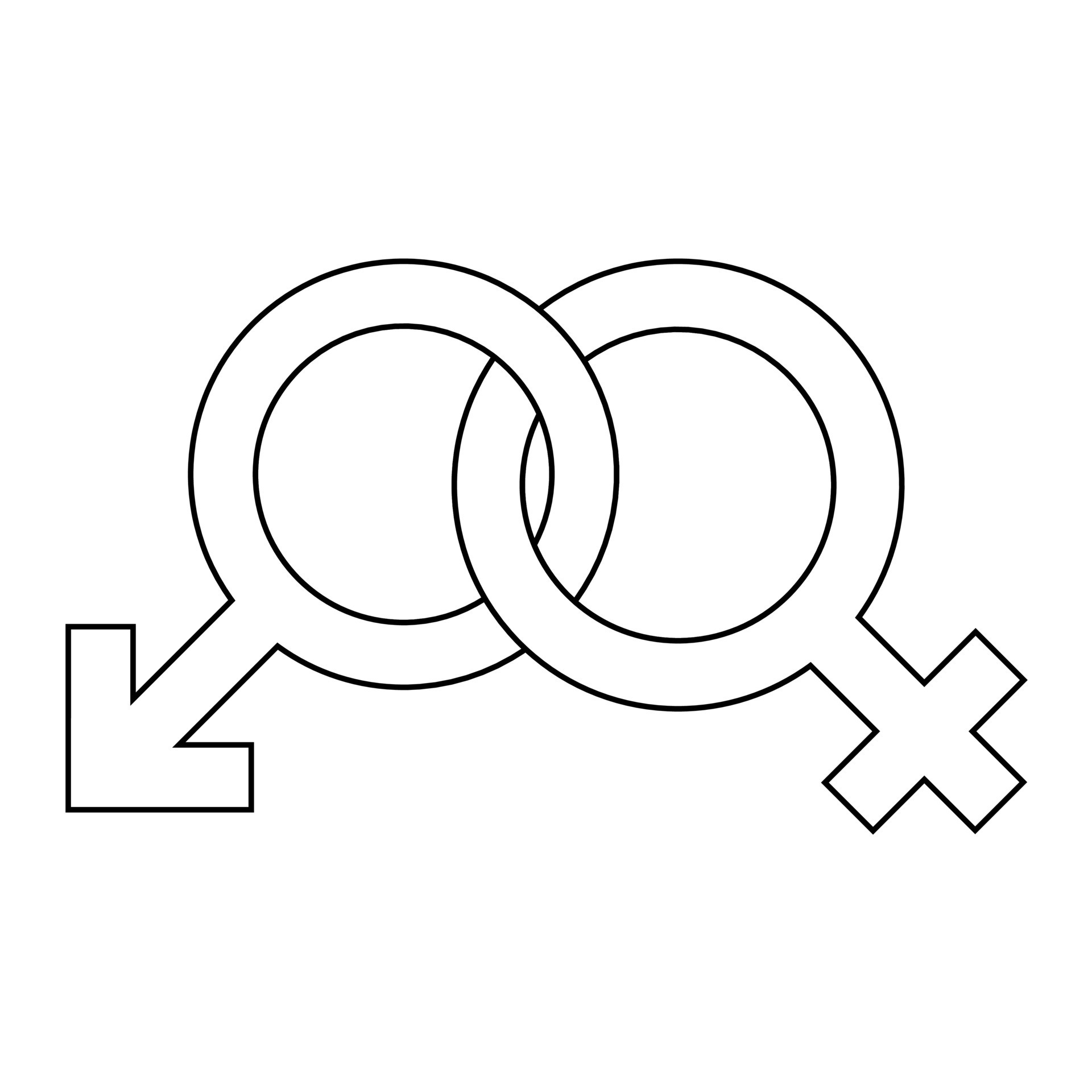 Simple illustration of Mars and Venus symbol Concept of gender symbols