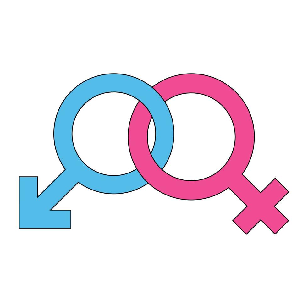 Simple illustration of Mars and Venus symbol Concept of gender symbols vector