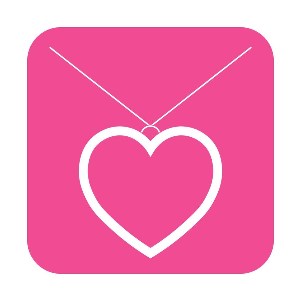 Simple illustration of pendant, chainlet icon for St. Valentines Day vector