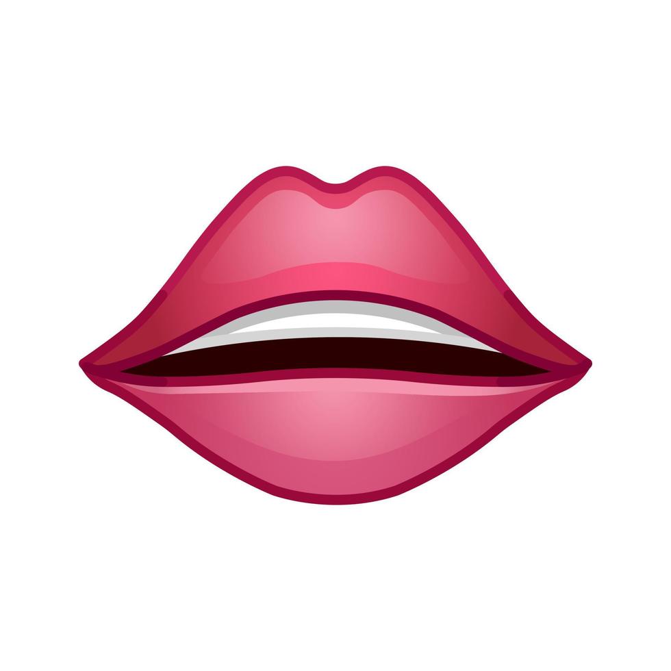 Female red lips Large size icon for emoji smile vector