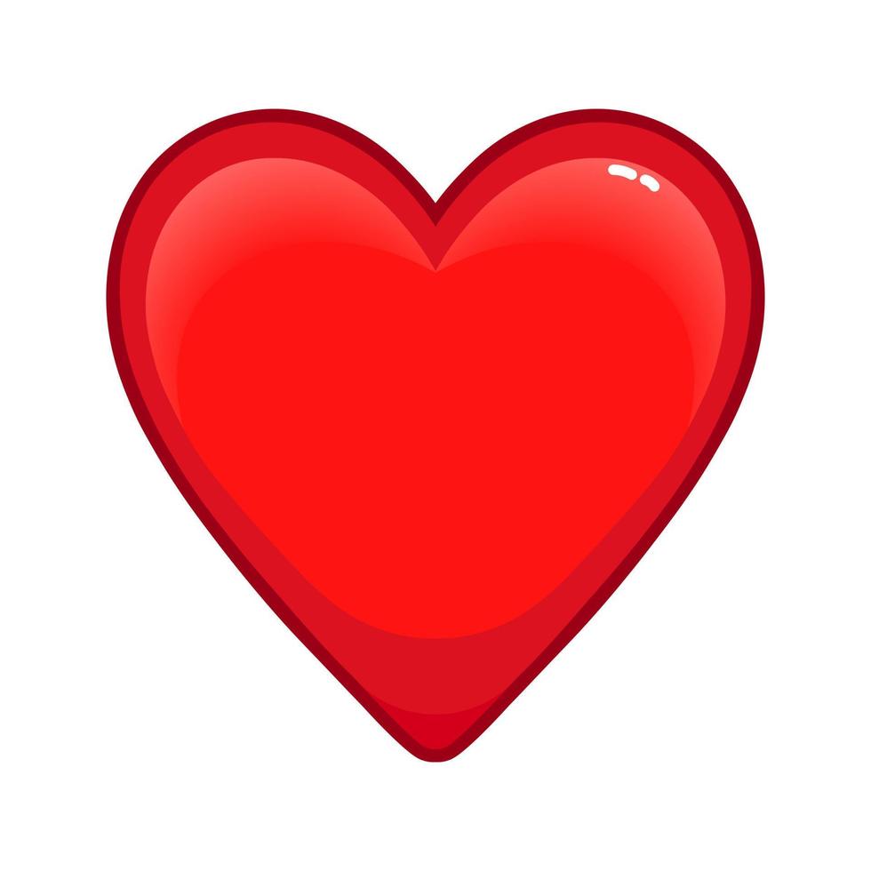 icono de gran tamaño de corazón rojo para sonrisa emoji vector