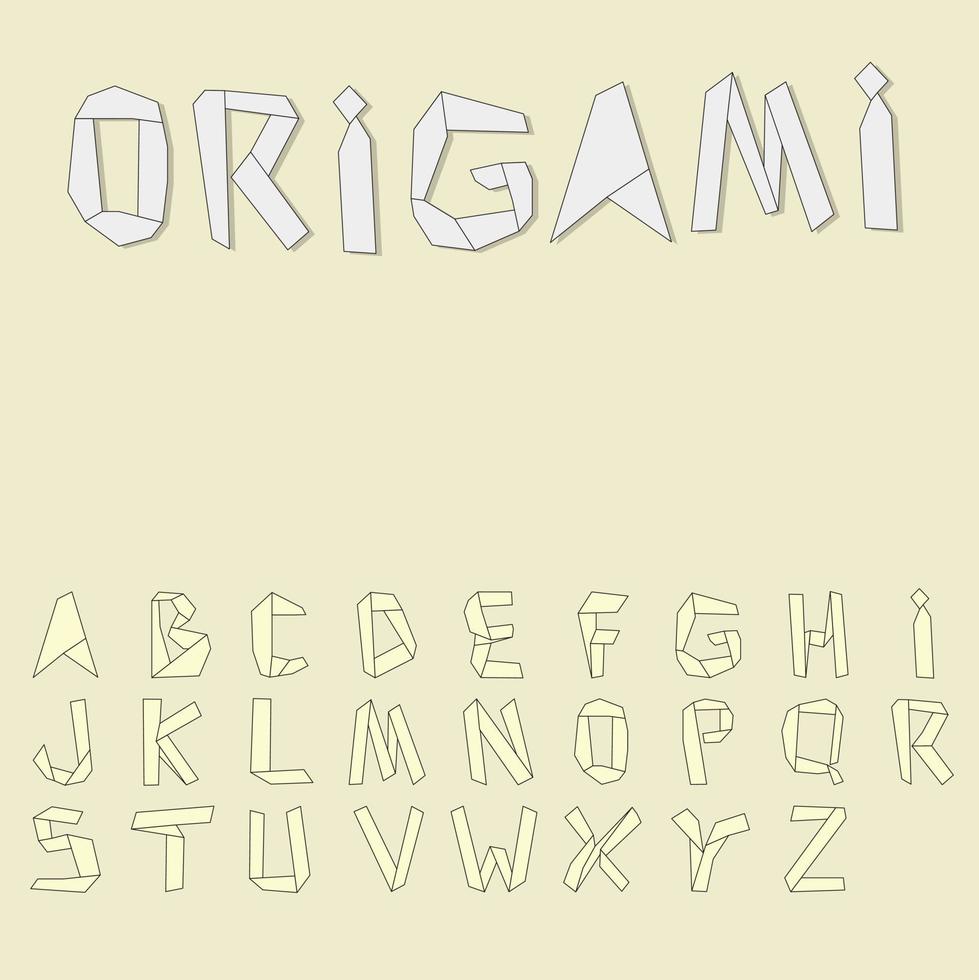 Origami vector alphabet