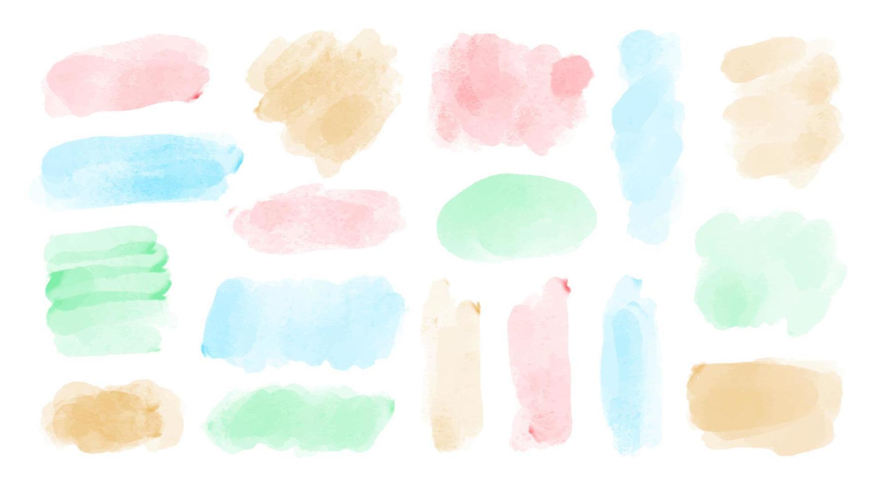 Watercolor stain texture shape collection. set of hand drawn brush vector illustration