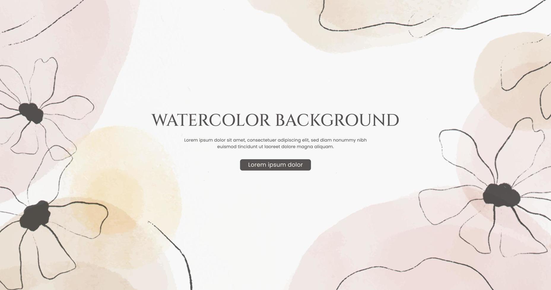 Abstract horizontal watercolor background. Neutral light colored empty space background illustration vector