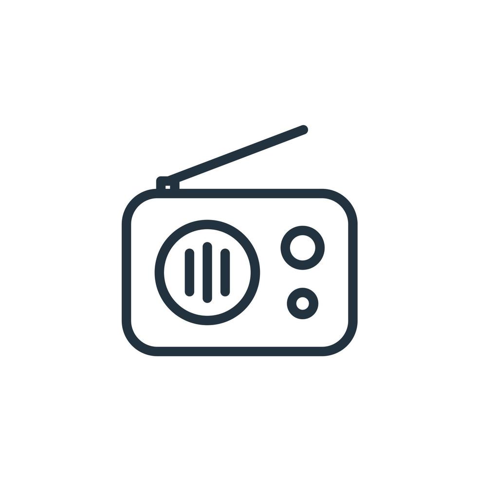 vector de icono de radio aislado en fondo blanco para su web y diseño de aplicaciones móviles, concepto de logotipo de radio.