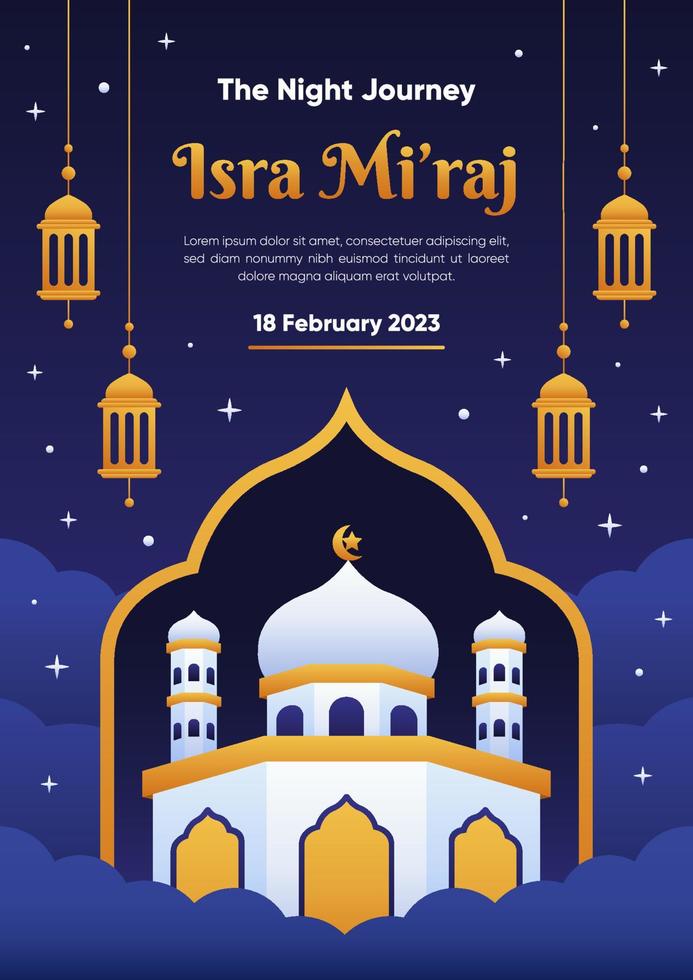 Isra Miraj Celebration Event Poster vector