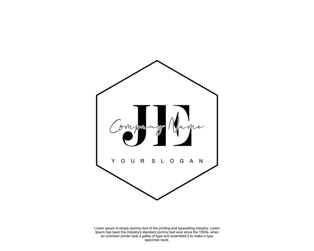 Initial letter JJE Feminine logo beauty monogram and elegant logo design, handwriting logo of initial signature, wedding, fashion, floral and botanical with creative template vector