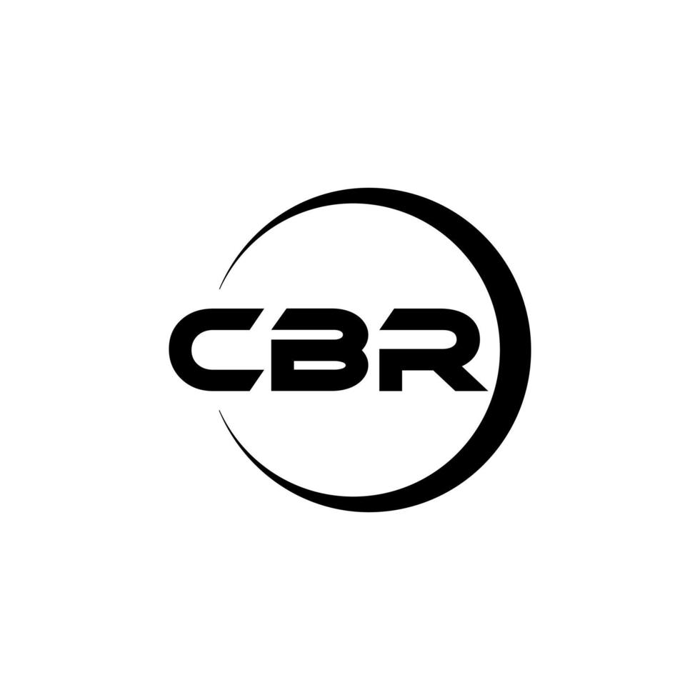 CBR letter logo design in illustration. Vector logo, calligraphy designs for logo, Poster, Invitation, etc.