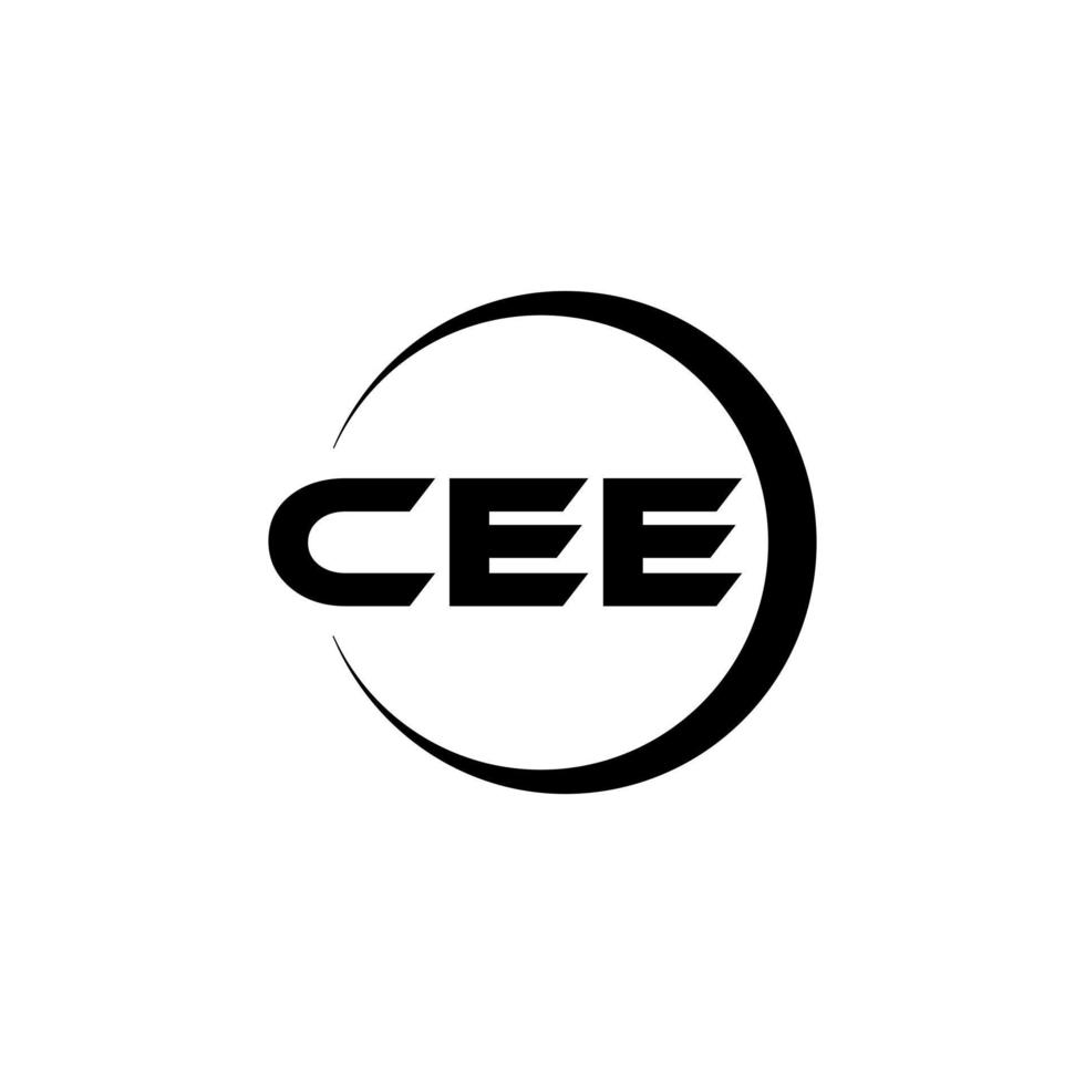 CEE letter logo design in illustration. Vector logo, calligraphy designs for logo, Poster, Invitation, etc.