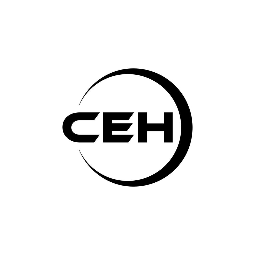 CEH letter logo design in illustration. Vector logo, calligraphy designs for logo, Poster, Invitation, etc.