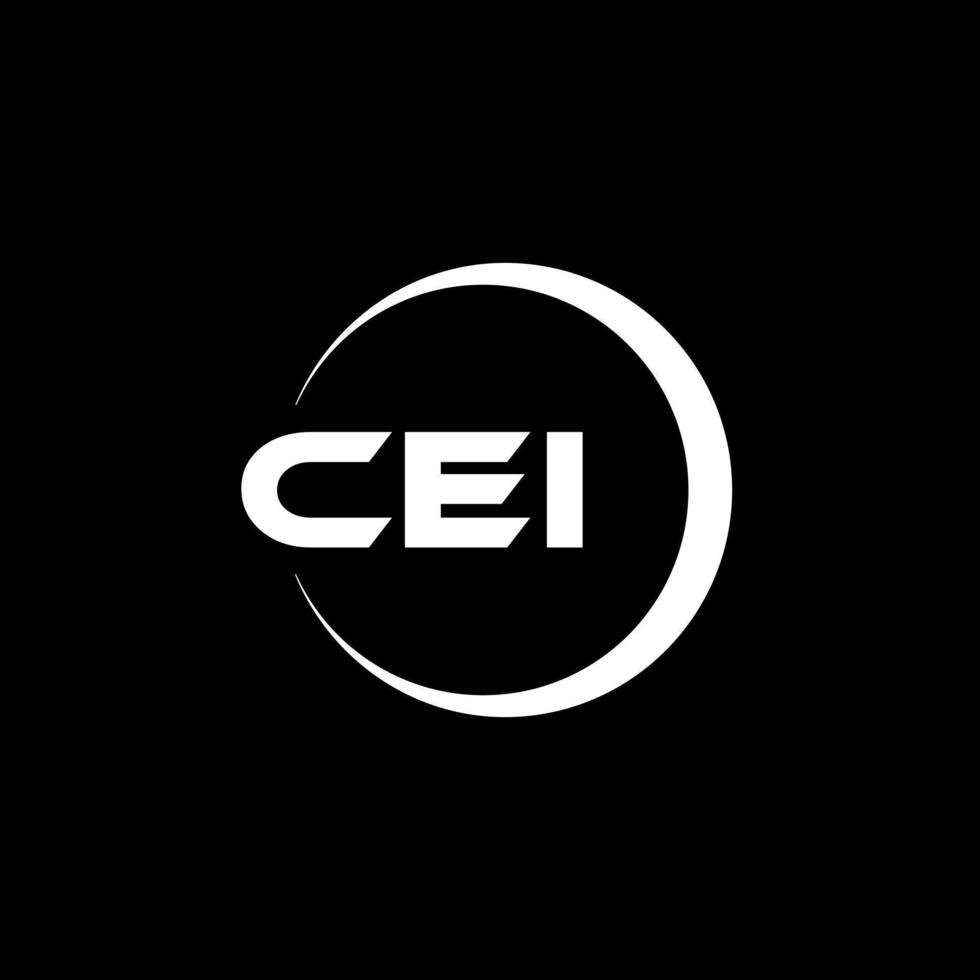 CEI letter logo design in illustration. Vector logo, calligraphy designs for logo, Poster, Invitation, etc.