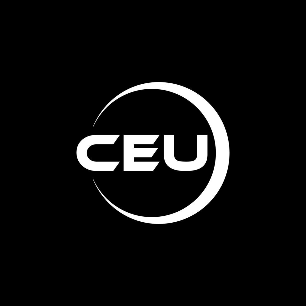 CEU letter logo design in illustration. Vector logo, calligraphy designs for logo, Poster, Invitation, etc.