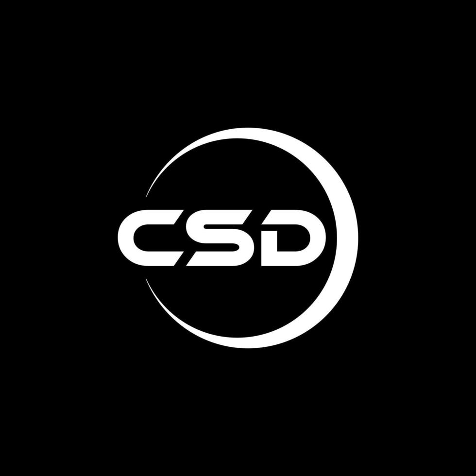 CSD letter logo design in illustration. Vector logo, calligraphy designs for logo, Poster, Invitation, etc.