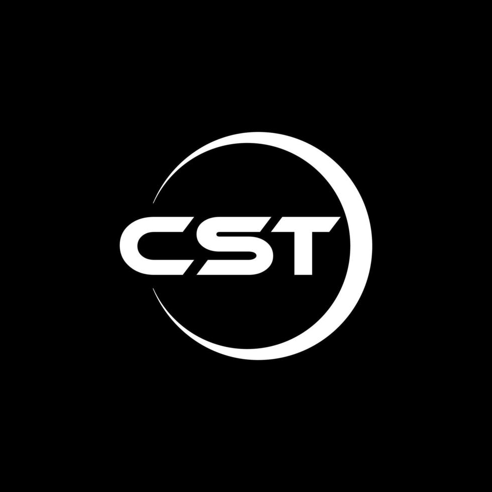 CST letter logo design in illustration. Vector logo, calligraphy designs for logo, Poster, Invitation, etc.