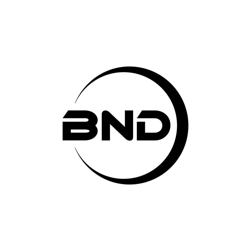 BND letter logo design in illustration. Vector logo, calligraphy designs for logo, Poster, Invitation, etc.