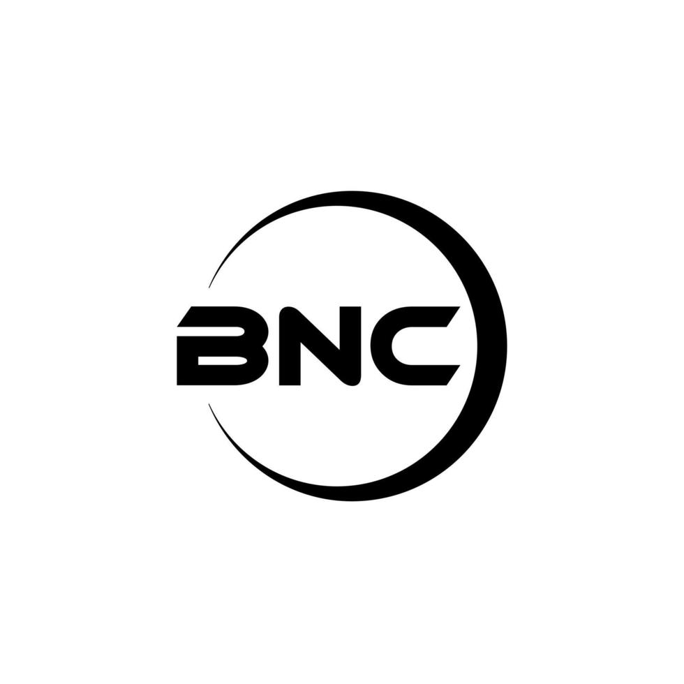 BNC letter logo design in illustration. Vector logo, calligraphy designs for logo, Poster, Invitation, etc.