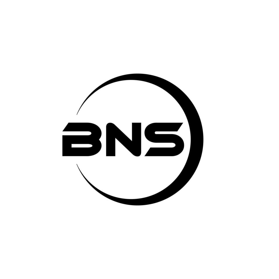 BNS letter logo design in illustration. Vector logo, calligraphy designs for logo, Poster, Invitation, etc.