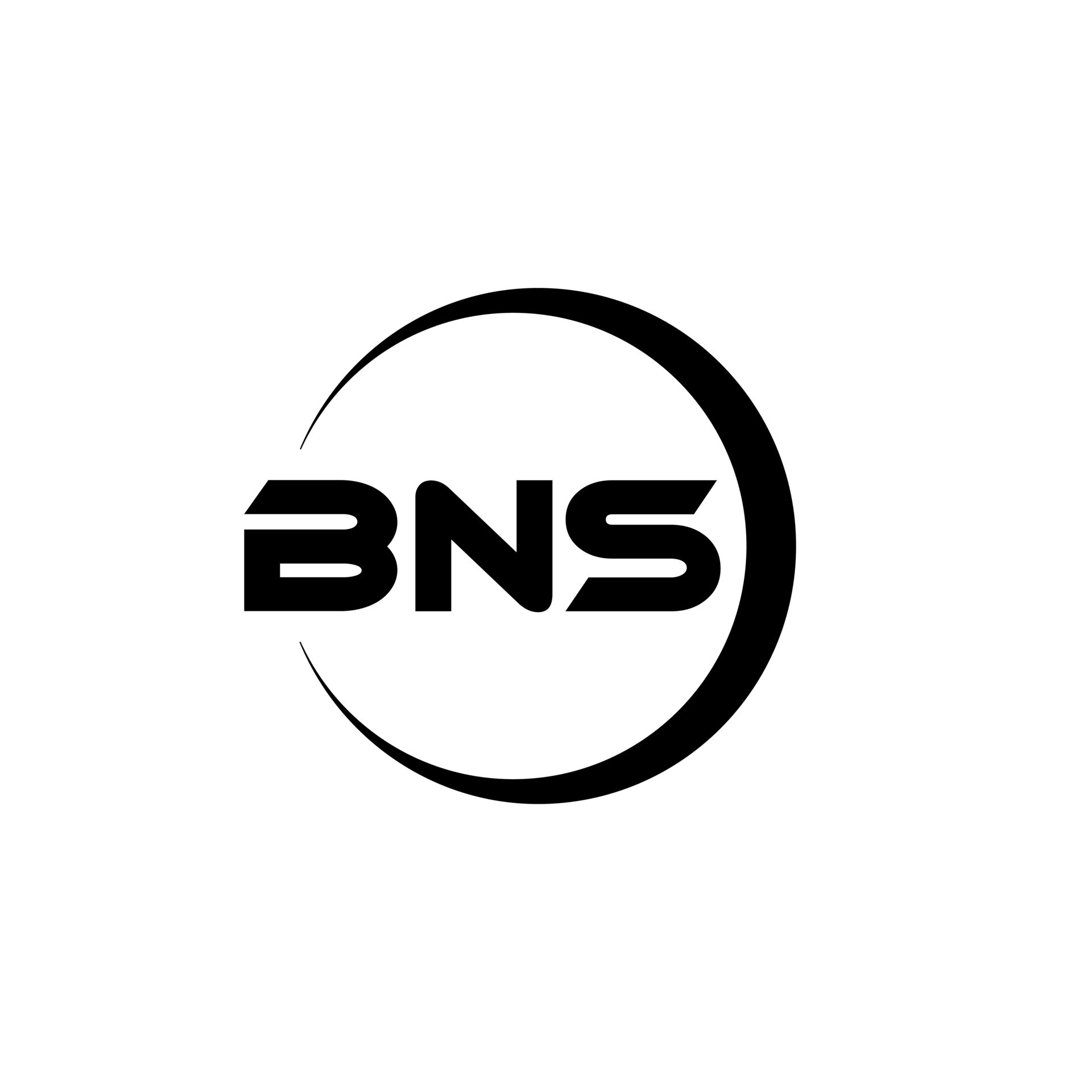 BNS letter logo design in illustration. Vector logo, calligraphy