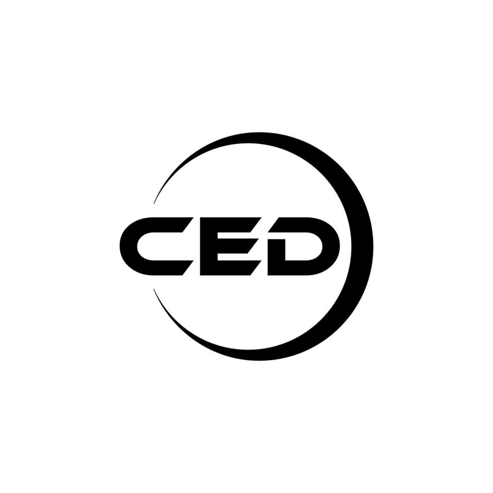 CED letter logo design in illustration. Vector logo, calligraphy designs for logo, Poster, Invitation, etc.