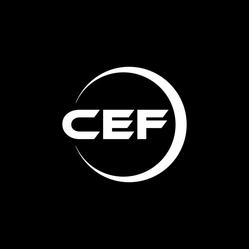 CEF letter logo design in illustration. Vector logo, calligraphy designs for logo, Poster, Invitation, etc.