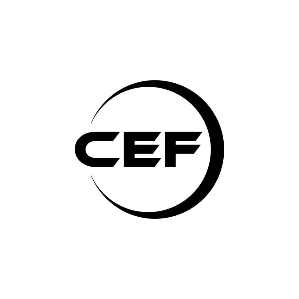 CEF letter logo design in illustration. Vector logo, calligraphy designs for logo, Poster, Invitation, etc.