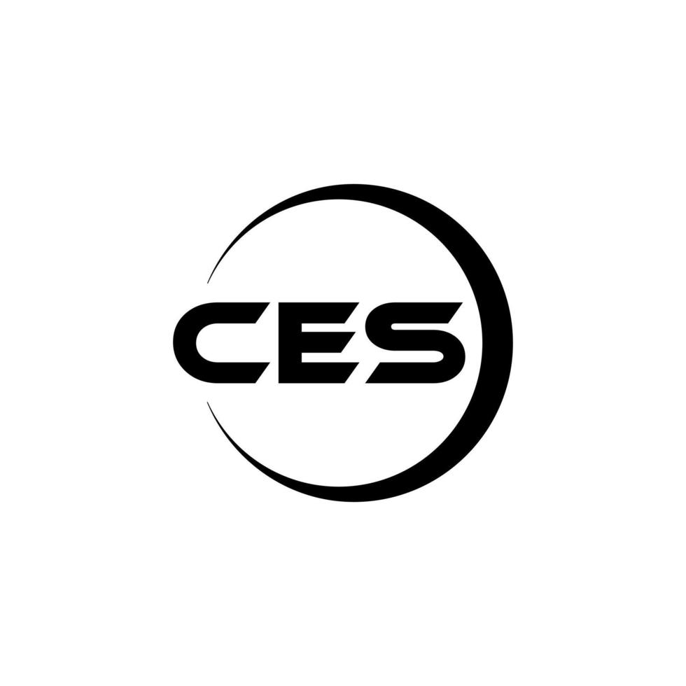 CES letter logo design in illustration. Vector logo, calligraphy designs for logo, Poster, Invitation, etc.