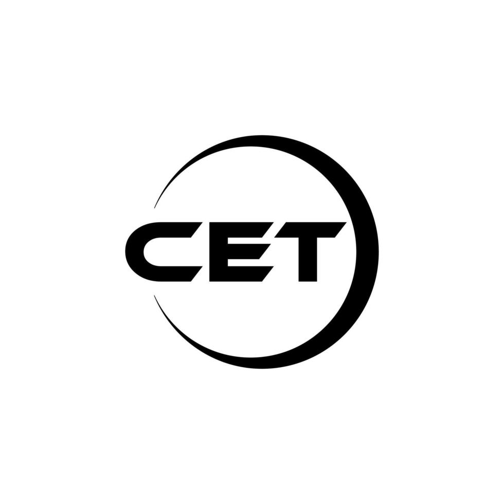 CET letter logo design in illustration. Vector logo, calligraphy designs for logo, Poster, Invitation, etc.