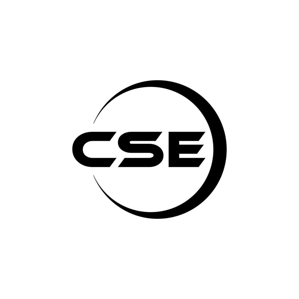 CSE letter logo design in illustration. Vector logo, calligraphy ...
