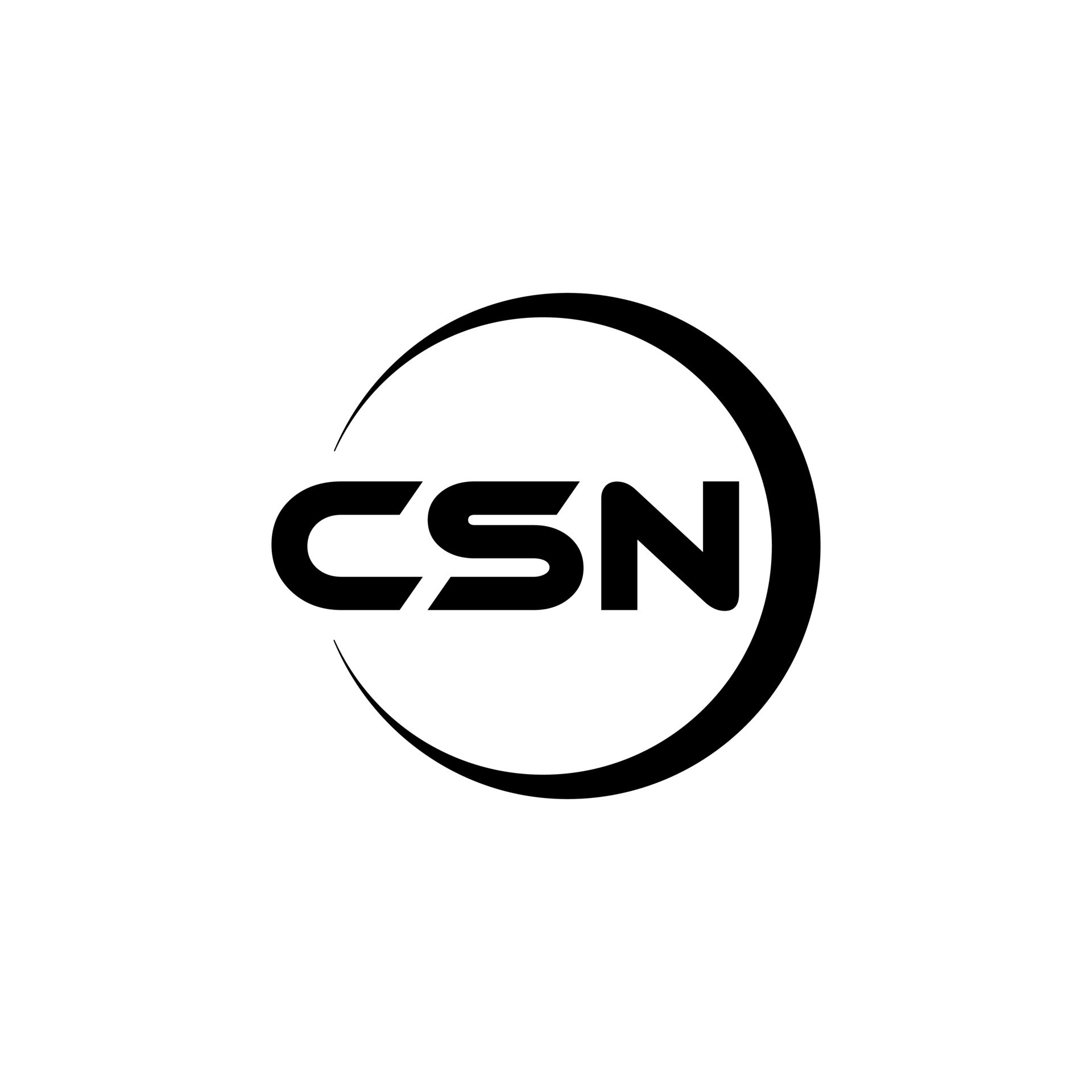 CSN letter logo design in illustration. Vector logo, calligraphy