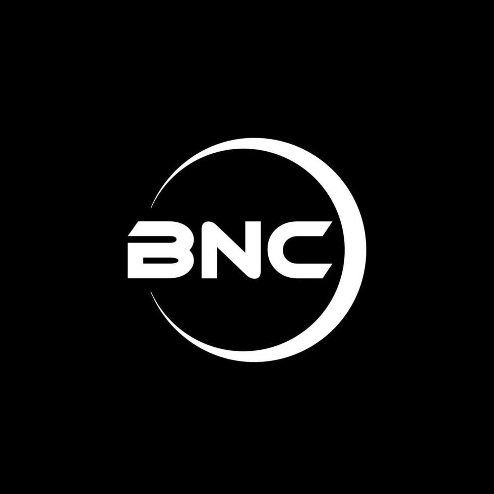 BNC letter logo design in illustration. Vector logo, calligraphy designs for logo, Poster, Invitation, etc.