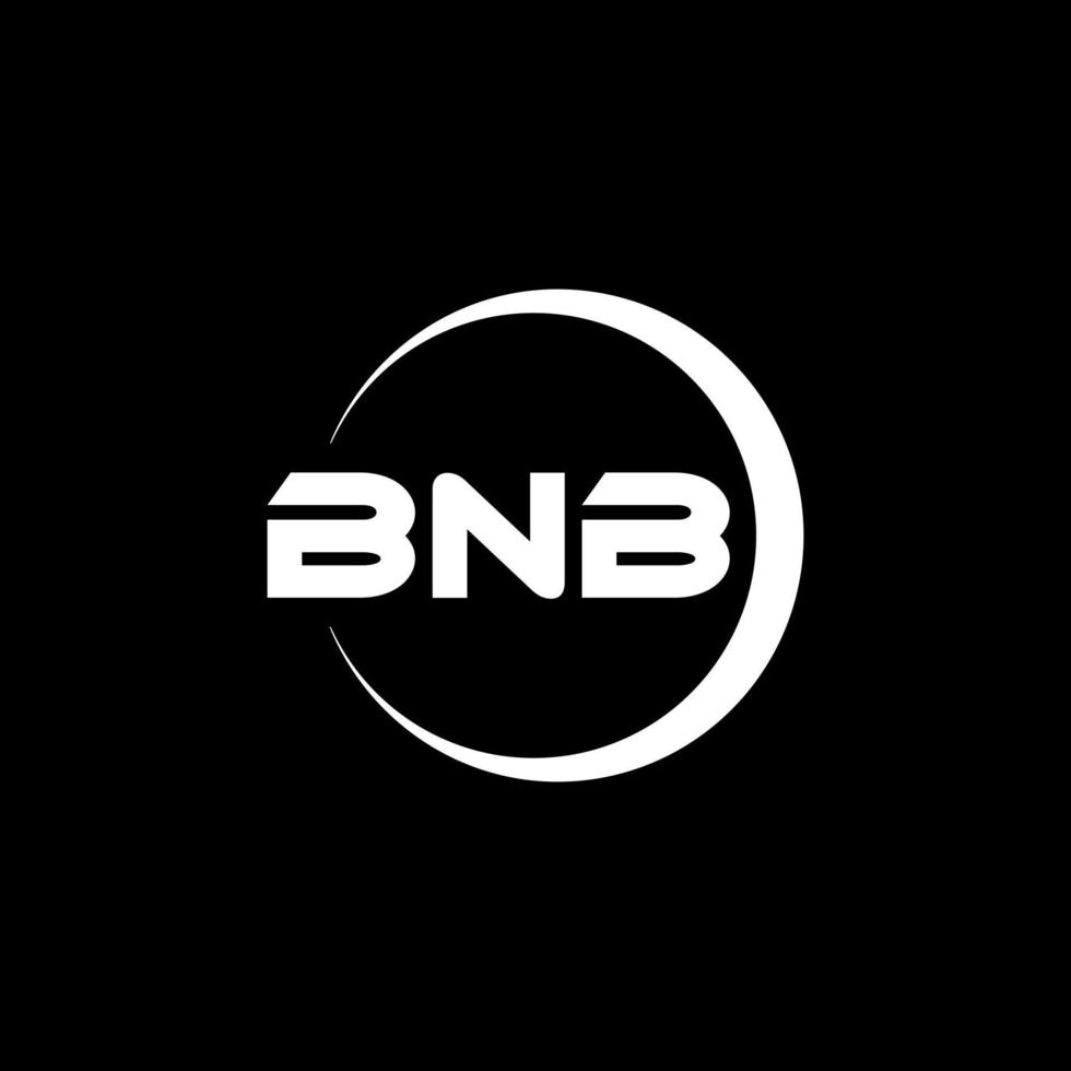 BNB letter logo design in illustration. Vector logo, calligraphy designs for logo, Poster, Invitation, etc.
