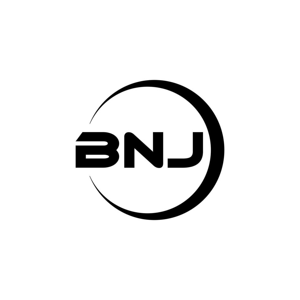 diseño de logotipo de letra bnj en ilustración. logotipo vectorial, diseños de caligrafía para logotipo, afiche, invitación, etc. vector