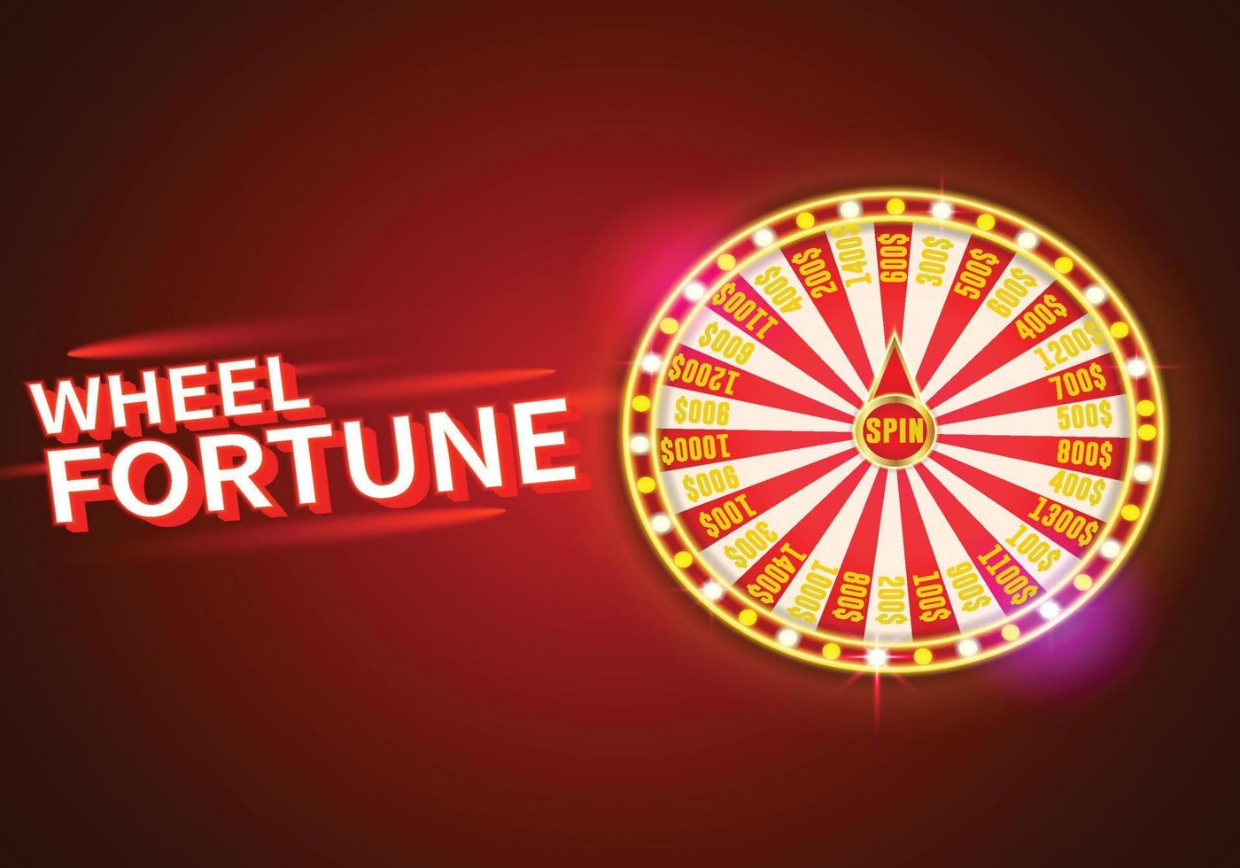 Wheel Fortune with Beautiful Shiny Neon vector