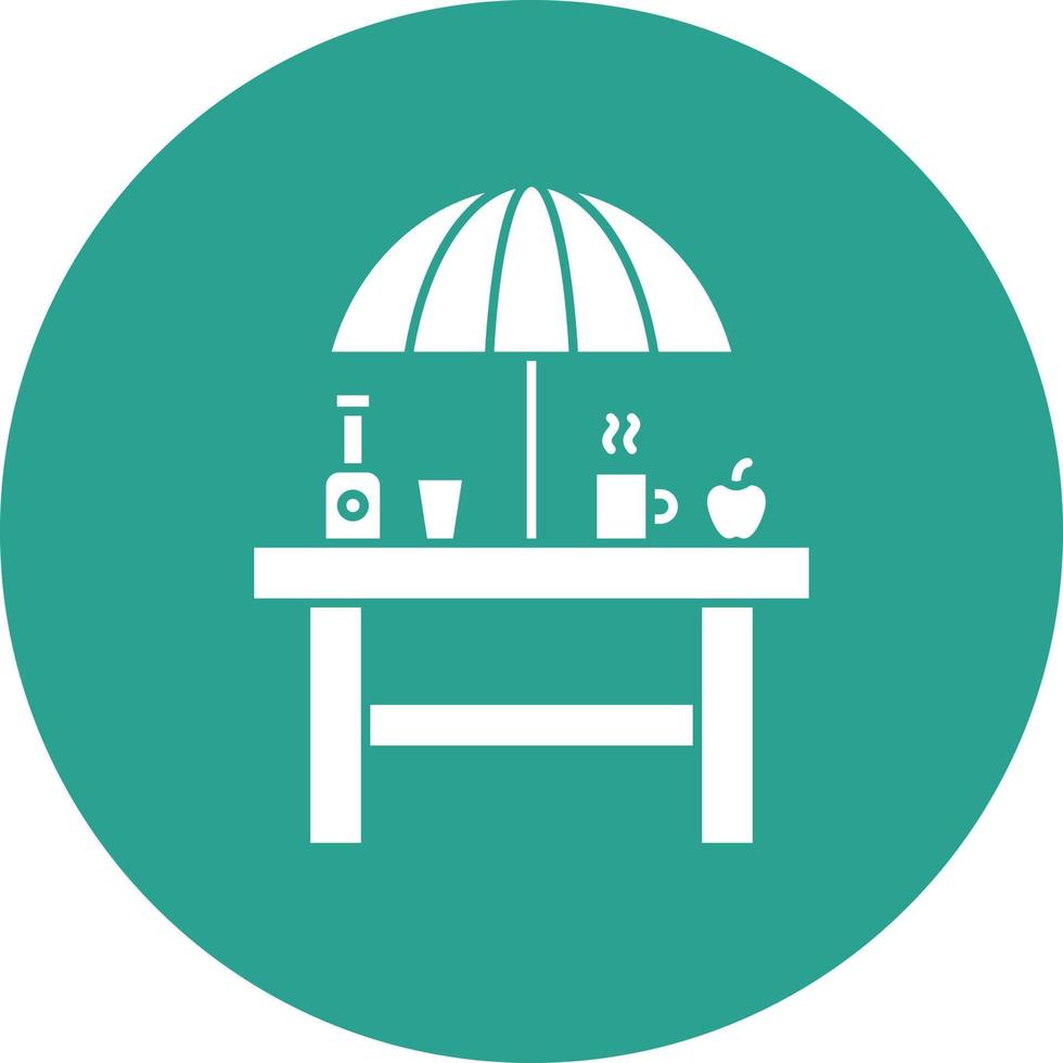 Table Glyph Circle Background Icon vector