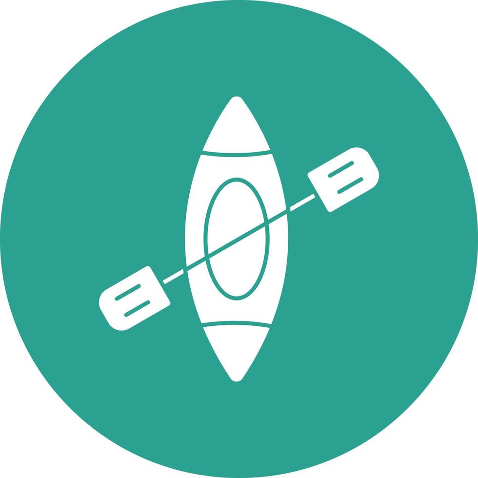 Kayak Glyph Circle Background Icon vector