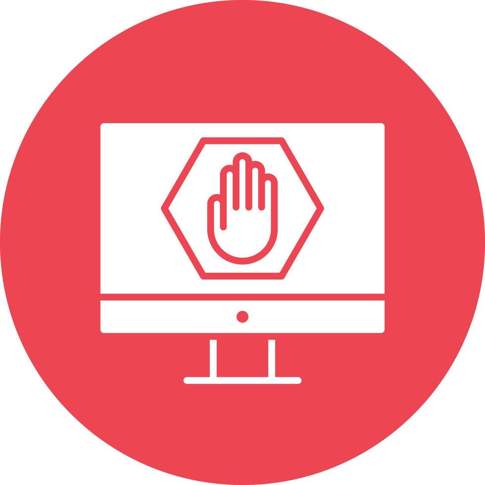 AD Blocker Glyph Circle Background Icon vector