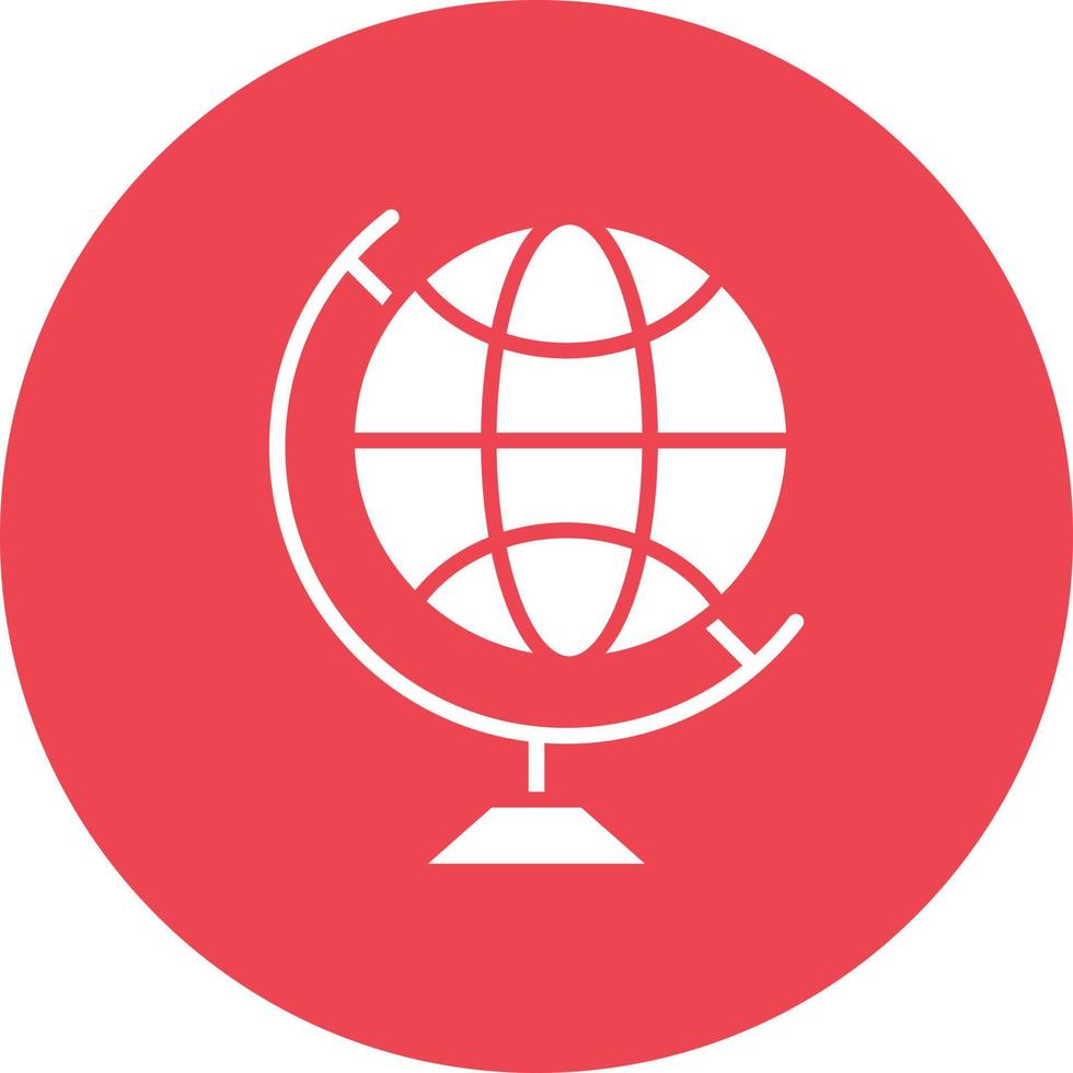 Globe Glyph Circle Background Icon vector