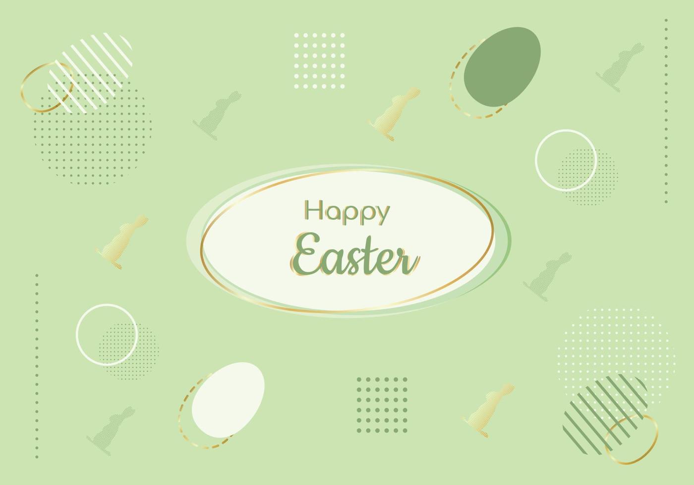 Easter memphis pattern with gold elements vector