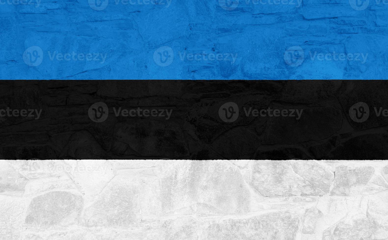 Flag of Estonia on a textured background. Concept collage. photo